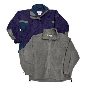 COLUMBIA 2-in-1 Convertible Fleece Waterproof Ski Snowboard Jacket Womens Large